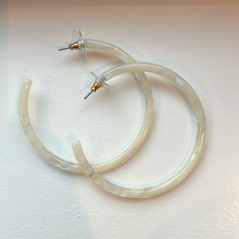 J Crew Acrylic Hoops - 2 in
